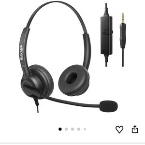 Black Wired Headset with Microphone